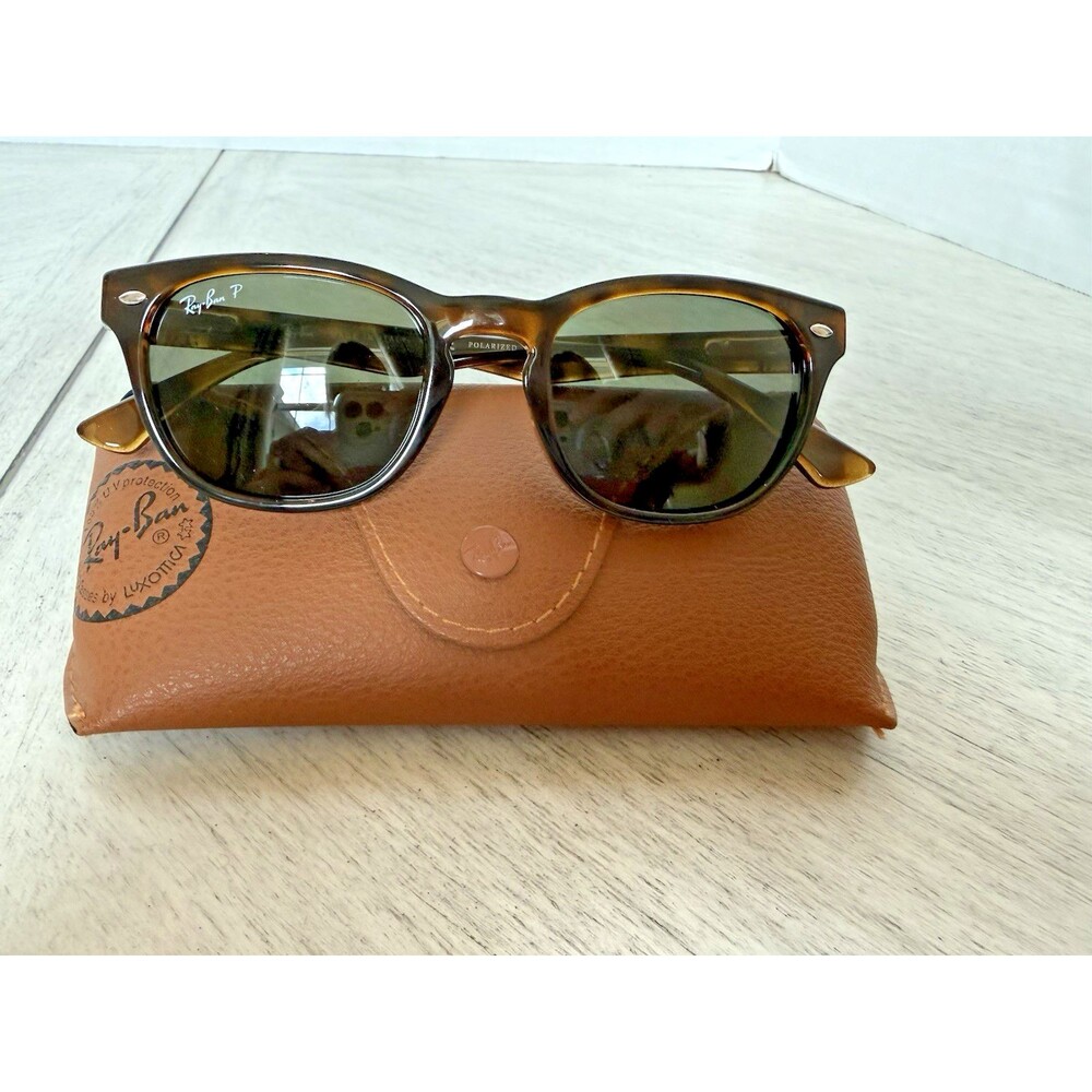 RAY BAN RB4140 710/58 Tortoise Polarized Crystal Sleek Wayfarer Sunglasses Mint